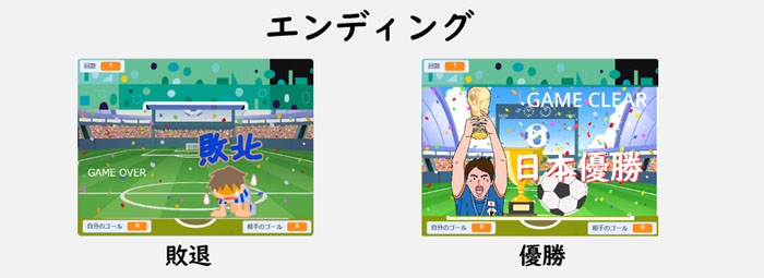 Scratch3.0【スクラッチ】PK SOCCERゲームを作ってみた―勝ち負けをより明示的に